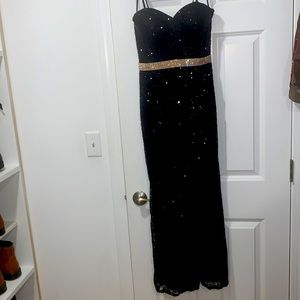 Strapless black dress